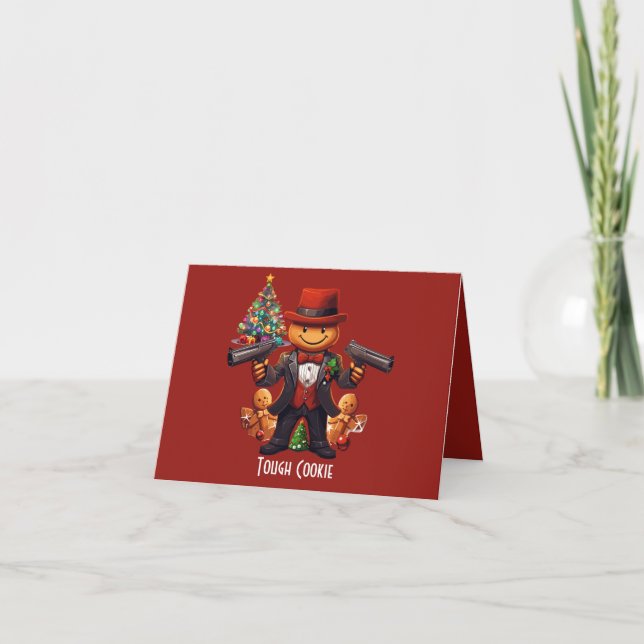 Cartes Pour Fêtes Annuelles Gangster de pain d'épices (Devant)