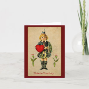 Cartes Pour Fêtes Annuelles Garçon écossais vintage et coeur de jour de