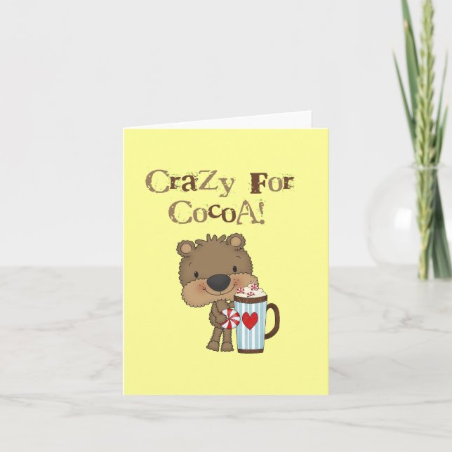 Cartes Pour Fêtes Annuelles Garçon Ours Fou de Fête du Cacao (Devant)