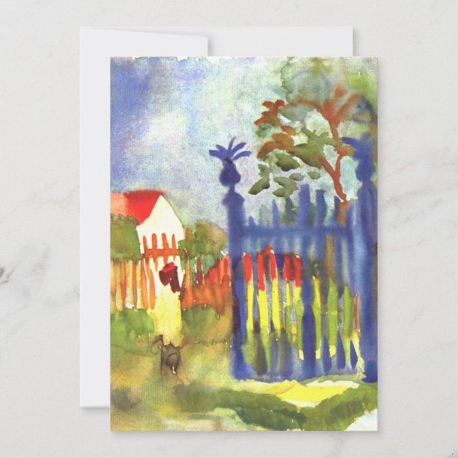 Cartes Pour Fêtes Annuelles Garden Gates, célèbre peinture d'August Macke (Devant)