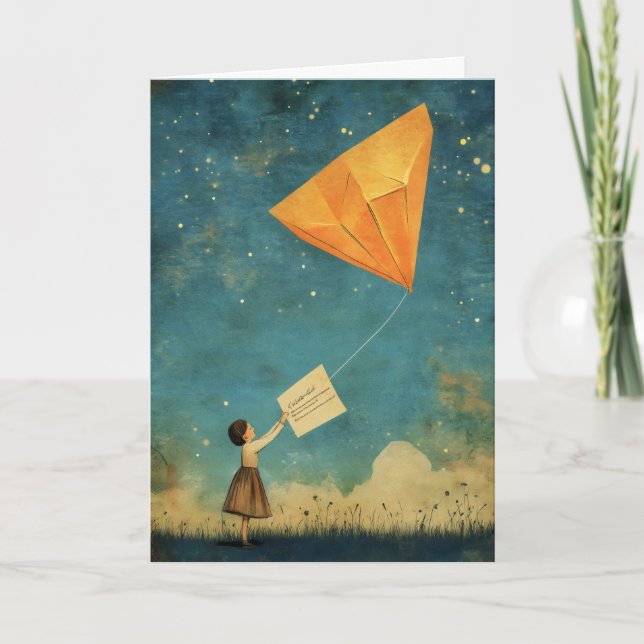 Cartes Pour Fêtes Annuelles Garder en contact Girl Kite (Devant)
