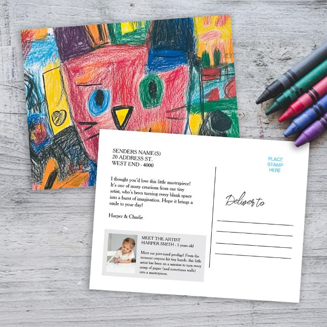 Cartes Pour Fêtes Annuelles Garder l'art pour enfants (Créateur téléchargé)