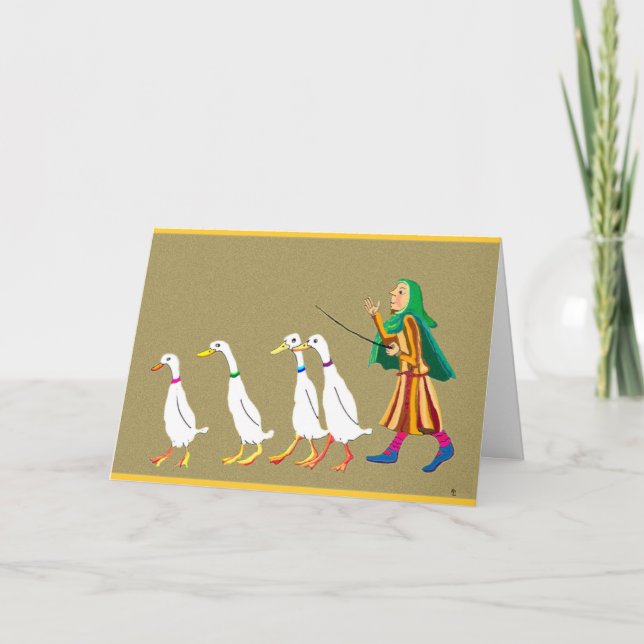 Cartes Pour Fêtes Annuelles Gardeur de canards (Devant)