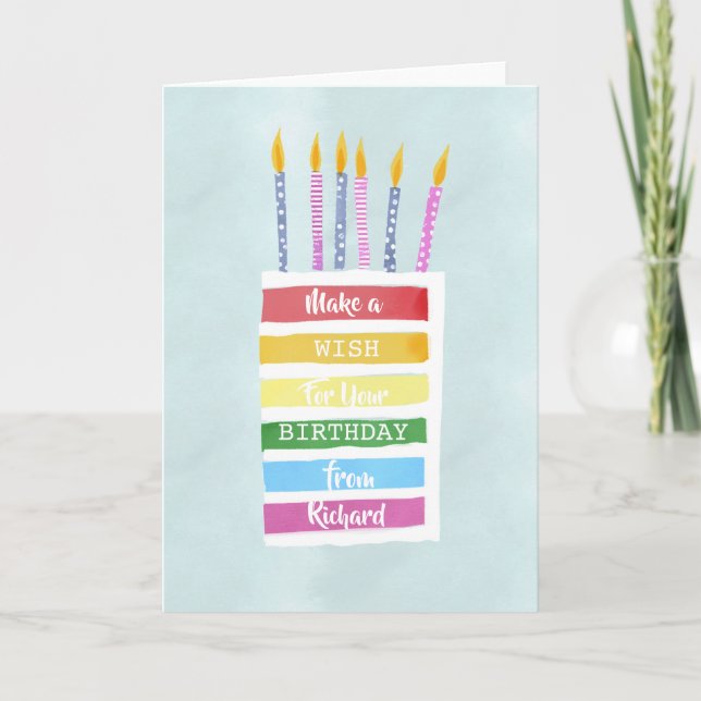 Cartes Pour Fêtes Annuelles Gâteau arc-en-ciel doux (Devant)