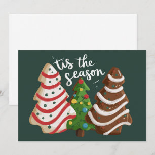 Cartes Pour Fêtes Annuelles Gâteau d'arbre de Noël C'est la saison Vacances de