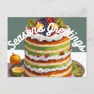 Cartes Pour Fêtes Annuelles Gâteau de fruits à étages de vœux de saison