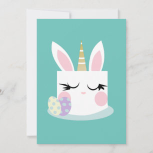 Cartes Pour Fêtes Annuelles Gâteau de lapin de Pâques licorne mignon oeuf
