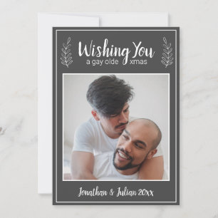 Cartes Pour Fêtes Annuelles Gay Olde Noël LGBTQ Chalkboard Noël