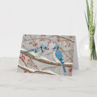 Cartes Pour Fêtes Annuelles Geai bleu par l'artiste autiste Marcy Deutsch