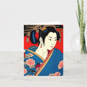 Cartes Pour Fêtes Annuelles Geisha Study B en japonais