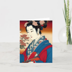 Cartes Pour Fêtes Annuelles Geisha Study D en japonais
