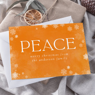 Cartes Pour Fêtes Annuelles Gel Peace Orange Watercolor Non-photo