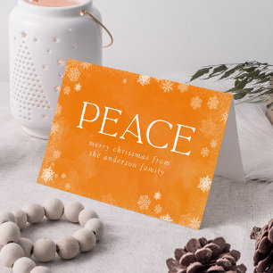 Cartes Pour Fêtes Annuelles Gel Peace Orange Watercolor Non-photo