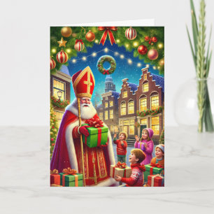 Cartes Pour Fêtes Annuelles "Gelukkig Kerstfeest" Noël néerlandais Vintage