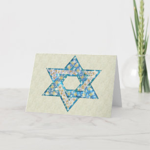 Cartes Pour Fêtes Annuelles Gem décoré Star de David