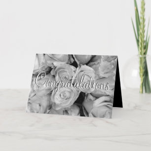 Cartes Pour Fêtes Annuelles Généralités Floral Vintage Noir et Blanc