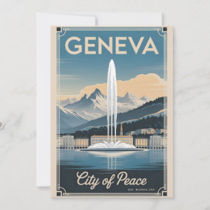 Cartes Pour Fêtes Annuelles Genève Suisse Rétro Ciel Ville Paysage Voyage