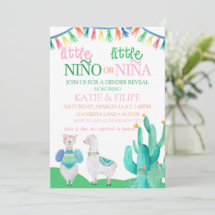 Cartes Pour Fêtes Annuelles Genre Reveal Nina ou Nino Llama Fiesta Baby