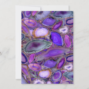 Cartes Pour Fêtes Annuelles Geodes cristal motif - violet et violet