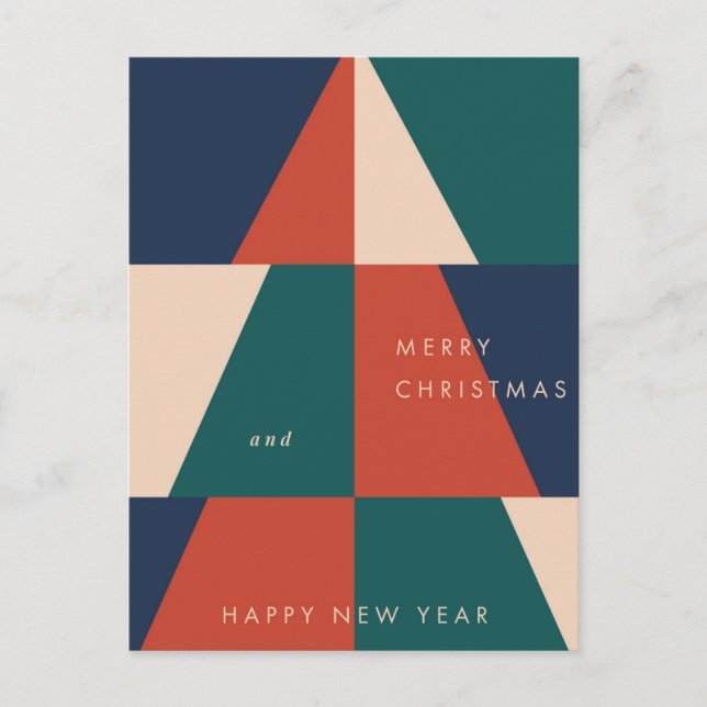 Cartes Pour Fêtes Annuelles Géométrie de Noël moderne (Devant)
