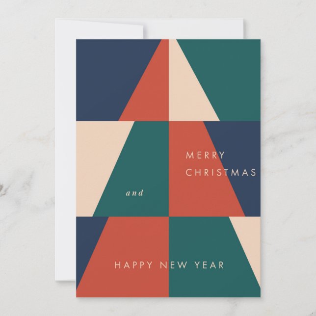 Cartes Pour Fêtes Annuelles Géométrie de Noël moderne (Devant)