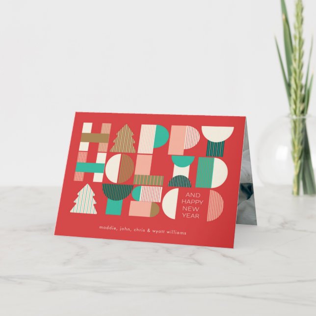 Cartes Pour Fêtes Annuelles Géométrique Holiday Cheval (Devant)