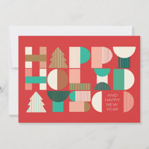 Cartes Pour Fêtes Annuelles Géométrique Holiday Cheval