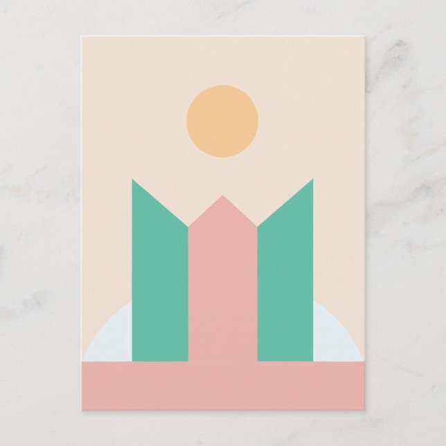 Cartes Pour Fêtes Annuelles géométrique minimaliste (Devant)
