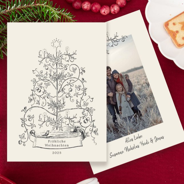 Cartes Pour Fêtes Annuelles German Christmas | Fröhliche Weihnachten Photo (Créateur téléchargé)