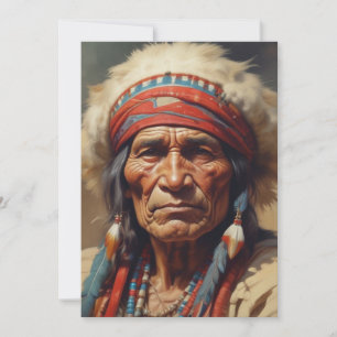 Cartes Pour Fêtes Annuelles Geronimo Portrait du chef guerrier indien