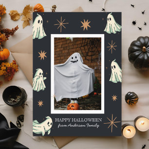 Cartes Pour Fêtes Annuelles Ghost Halloween Spooktacular Photo de famille
