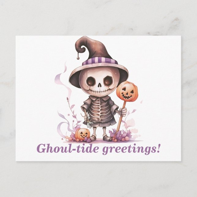 Cartes Pour Fêtes Annuelles Ghoul marée Salutations Ghoul Amusant & Halloween  (Devant)