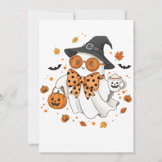 Cartes Pour Fêtes Annuelles Ghoulista la mode fantôme adorable d'Halloween