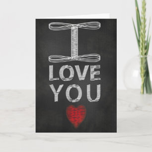 Cartes Pour Fêtes Annuelles Giant I Love You Chalkboard Scribble Salutation