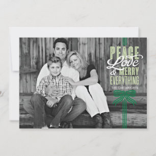 Cartes Pour Fêtes Annuelles Gift Green Ribbon Wrapped Holiday Photo Card