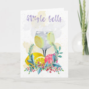 Cartes Pour Fêtes Annuelles Gin Et Tonique. Gingle Bells joue sur les mots. Ca