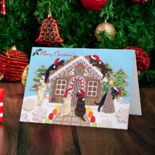 Cartes Pour Fêtes Annuelles Ginger Pread House Labradors Peinture