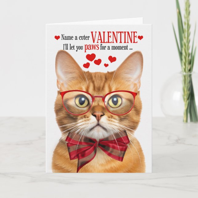 Cartes Pour Fêtes Annuelles Ginger Tabby Chat Feline Humour Saint-Valentin (Devant)