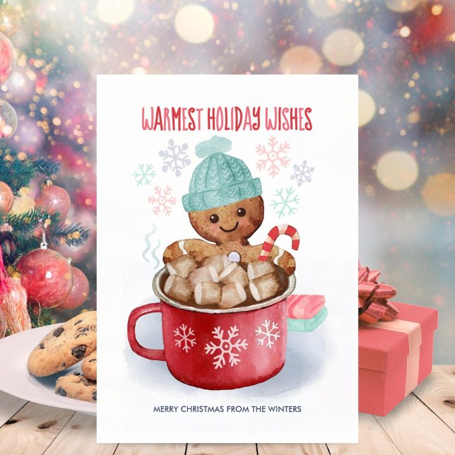 Cartes Pour Fêtes Annuelles Gingerbread Cocoa Bain Noël (Créateur téléchargé)