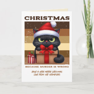 Cartes Pour Fêtes Annuelles Gingerbread Glow Drôle Chat Rétro Noël Photo