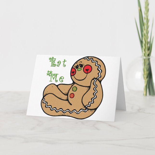 Cartes Pour Fêtes Annuelles GingerBread Man Drôle Noël (Devant)
