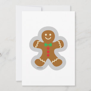 Cartes Pour Fêtes Annuelles Gingerbread Man Making The Angel In The Snow