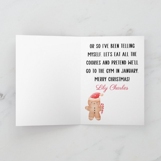Cartes Pour Fêtes Annuelles Gingerbread personnalisé Joyeux Noël pour les amis (Intérieur)