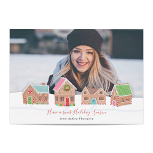 Cartes Pour Fêtes Annuelles Gingerbread Street Holiday Photo Card