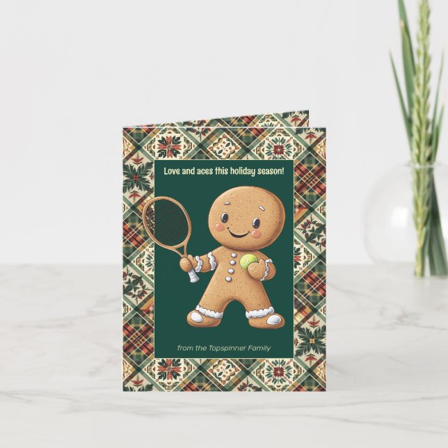 Cartes Pour Fêtes Annuelles Gingpain Tennis Grand Chelem 🎾 🎄 texte personnal (Devant)