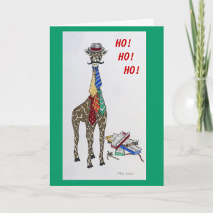 Cartes Pour Fêtes Annuelles Girafe avec des cravates