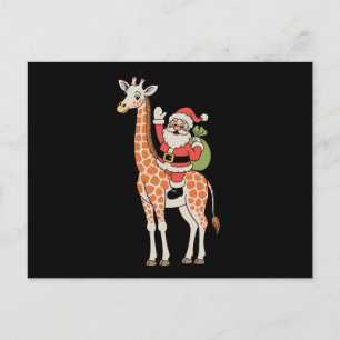 Cartes Pour Fêtes Annuelles Girafe du Père Noël Noël Famille Xmas Saison des F