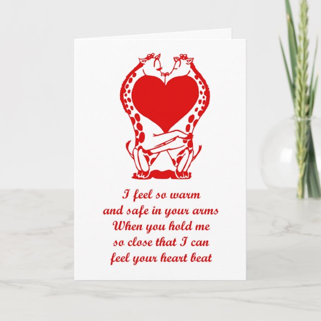 Cartes Pour Fêtes Annuelles Girafe Heureuse Sainte-Valentin de la Saint-Valent (Devant)