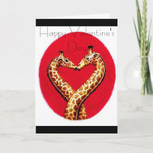 Cartes Pour Fêtes Annuelles Girafe romantique
