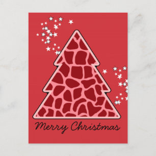 Cartes Pour Fêtes Annuelles Girafe rouge sapin de Noël